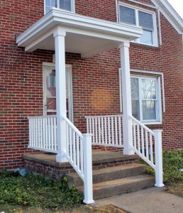 front of home with new stairs