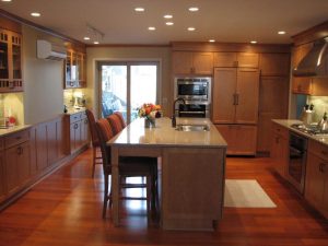 island with countertop seating