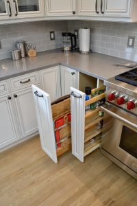 kitchen drawer remodel with spice rack
