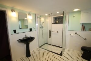bathroom remodel with new walk in shower