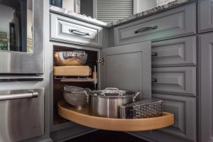pull out drawer with storage for kitchen pots and pans
