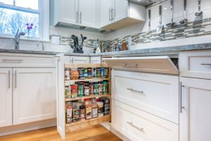 pull out spice rack next to stove top