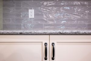 close up of backsplash in kitchen