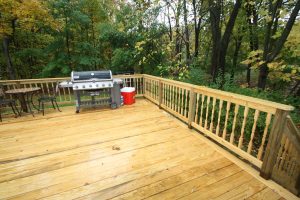 new wooden deck and railing