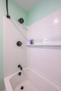 new white tile in shower