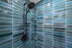 new shower tile and shower head