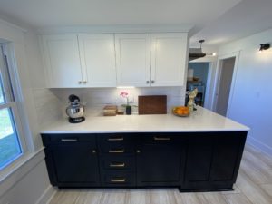 wide view of kitchen cabinets on a kitchen remodel in chatham, ny