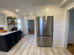 new stainless steel kitchen fridge on a kitchen remodel in chatham, ny