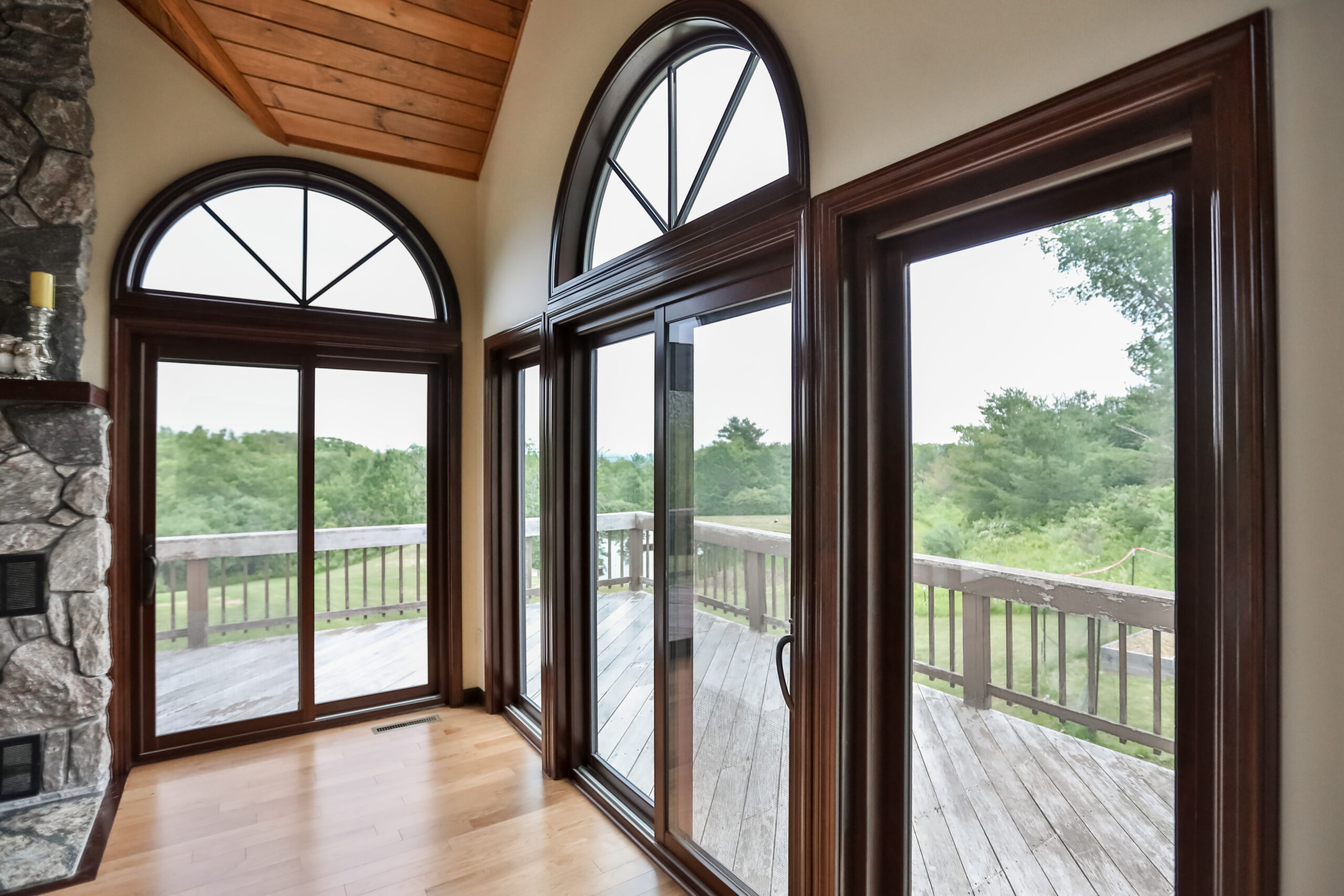 windows and sliding doors in family room